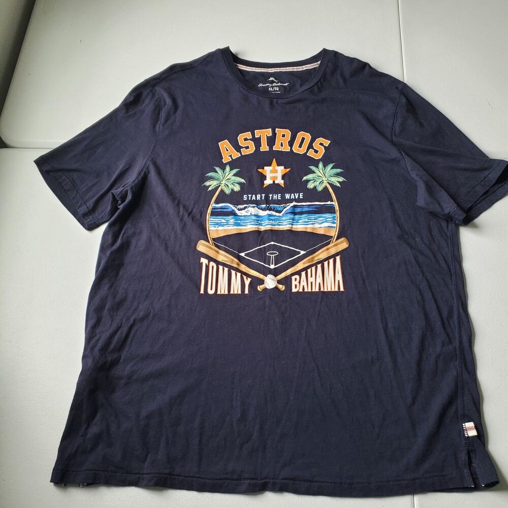 Houston Astros Shirt Mens XL Blue MLB Baseball Tommy Bahama Graphic Tee